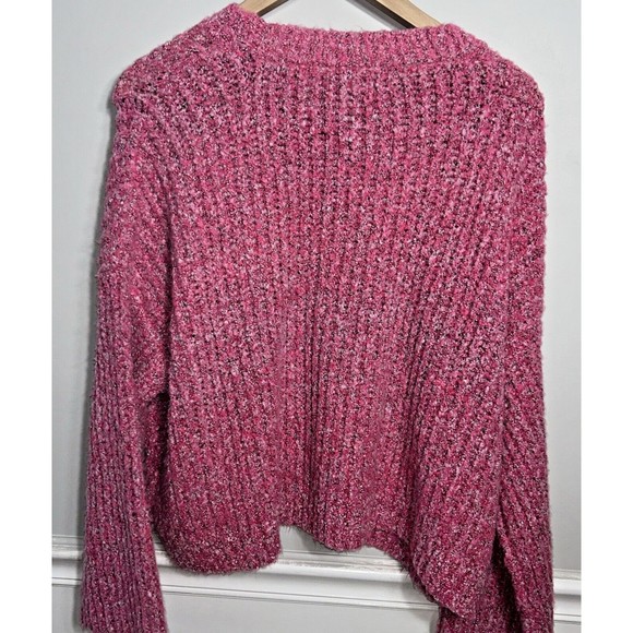 NWOT Sincerely Jules Hot Pink barbie pink crop sweater A7 - Picture 1 of 16